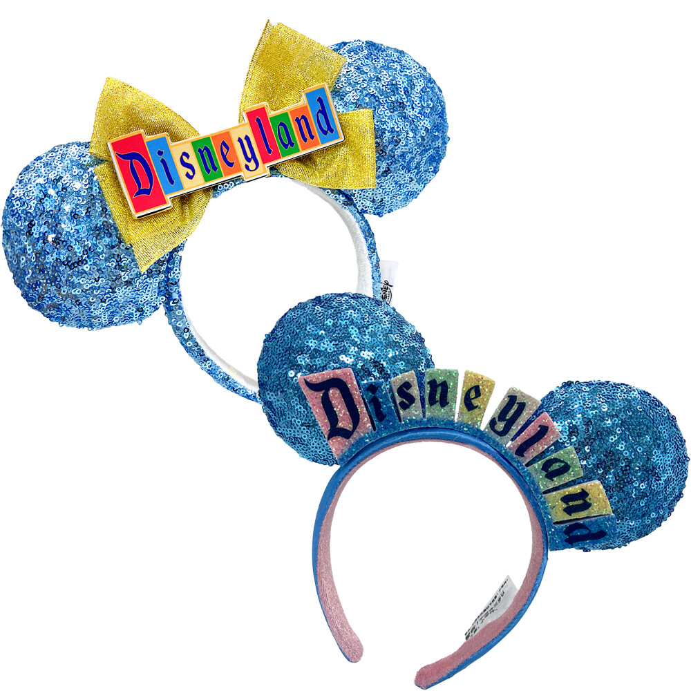 Disneyland Blue Sequin Marquee Minnie Ears Headband Gift