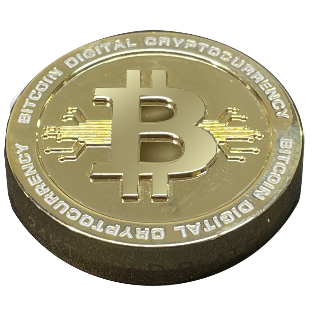 24KT Gold plated huge Bitcoin BTC Coin Crypto Coin Cryptocurrency BLOCKCHAIN Coi-image