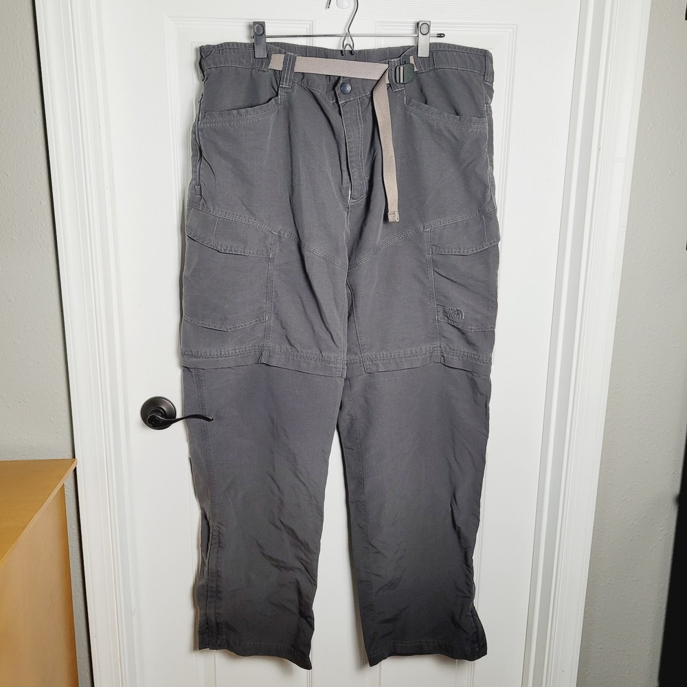 North Face Pants XXL Gray Convertible Shorts Gusset Hiking Camp Tactical Utility