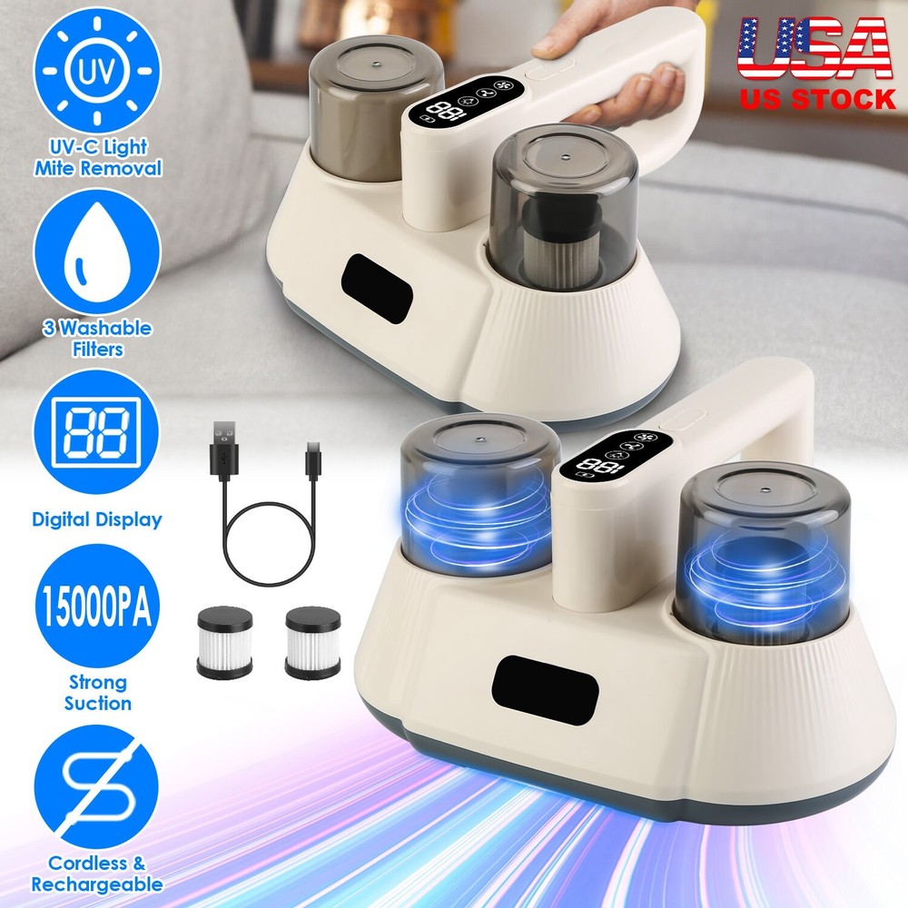 Bed Mattress Vacuum Cleaner & UV-C Light Sanitization Powerful Handheld Vacuums
