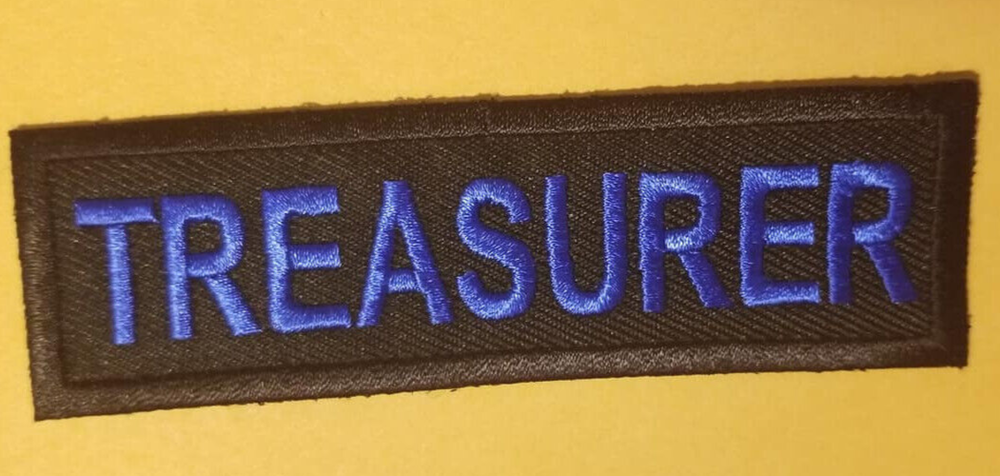 TREASURER Club Officer Embroidered Patch Worldwide shipping