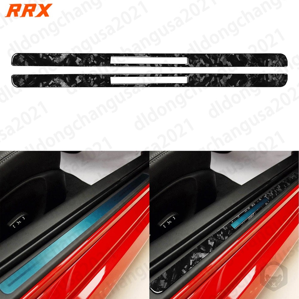 Forged Carbon Fiber Door Sill Guard Plate Panel Cover For Infiniti G37 2007-2013