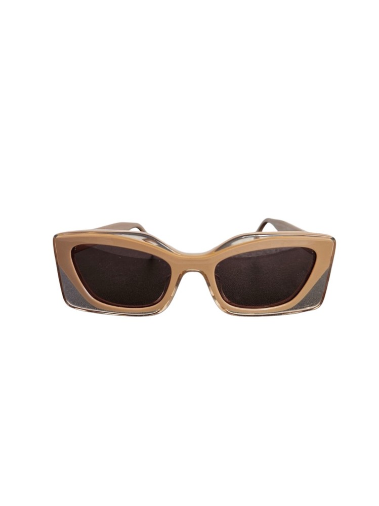 Fendi Feel Beige Square Frame Sunglasses for Women