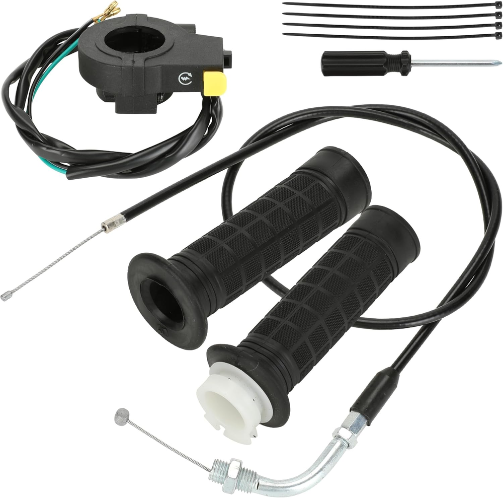Throttle Cable Kit Twist Throttle Handle Grip Assembly for 2 Stroke Engine 80Cc
