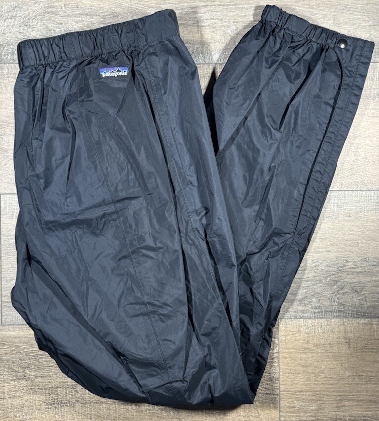 Patagonia Track Pants Mens XL Black Waterproof Windbreaker Hiking Gorpcore 31x35