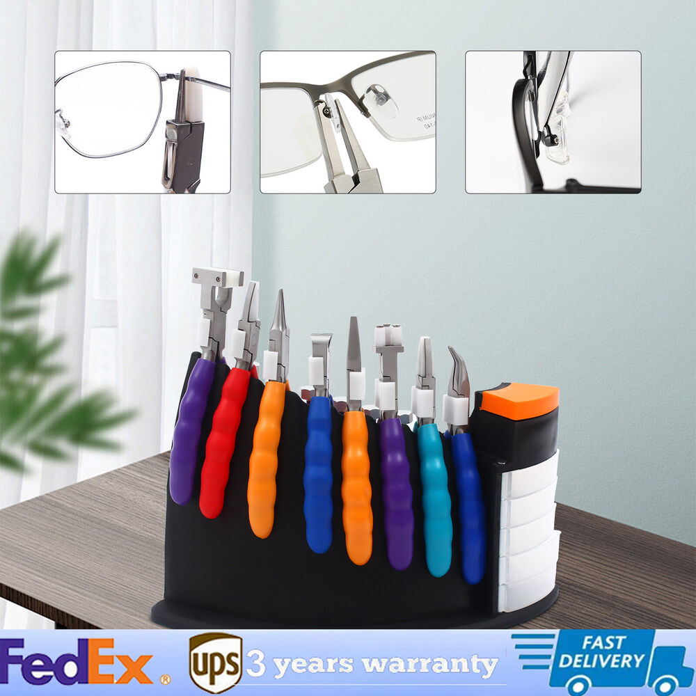 Optician Optical Tools Kit Eyeglasses Repair 6 Pcs Screwdrivers 8Pcs Pliers New