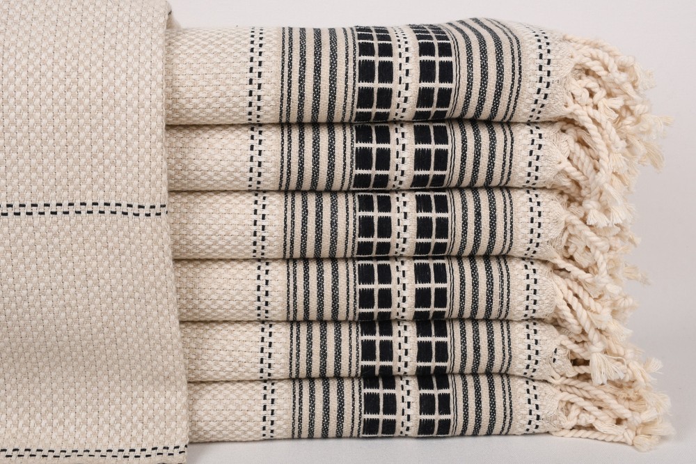 Personalized Towels, Navy Towel, 38x65 Inches, Linen Towel, Striped,  Towel