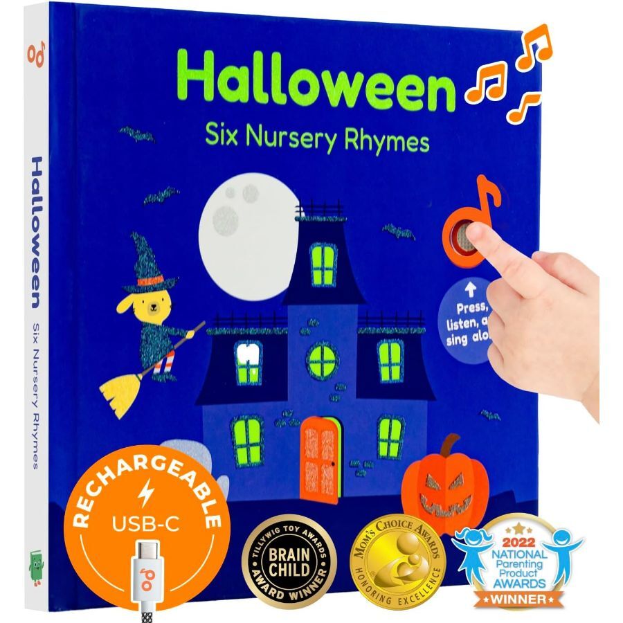 Halloween Musical Book | Glow-in-The-Dark Cover |  USB-C Rechargeable