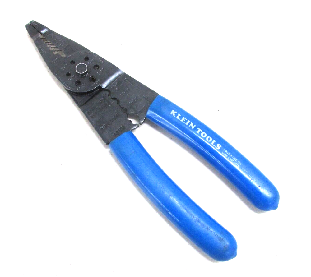 KLEIN TOOLS 8-Inch Long-Nose Wire Stripper Cutter Pliers 10-18 GA USA Made 1010