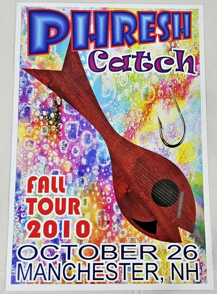 2010 -PHISH- Manchester, NH Rock Concert Color Litho Art Print Music Poster