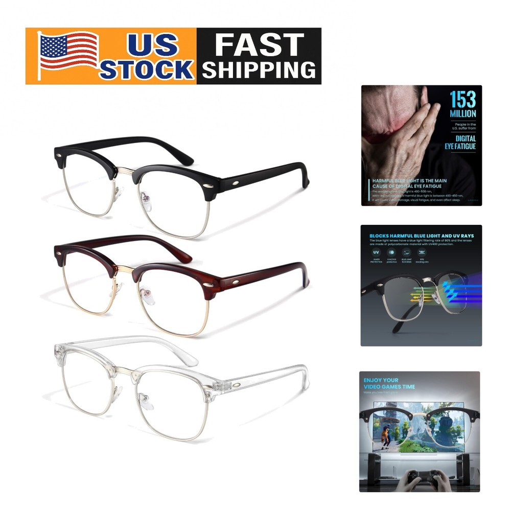 Anti Blue Light Glasses for Eye Strain Relief - Perfect for Screen Time