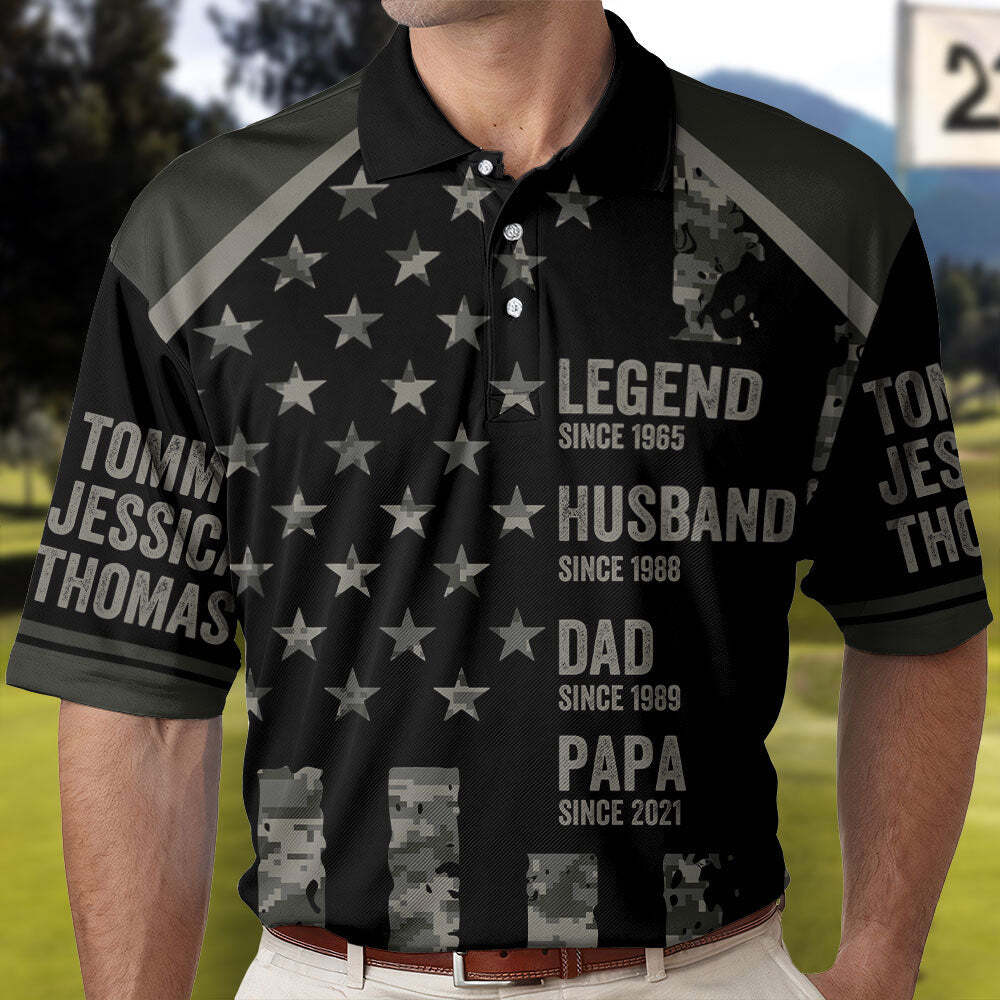 Custom Personalized Legend Husband Dad Polo Shirt for Father's Day Gift-image