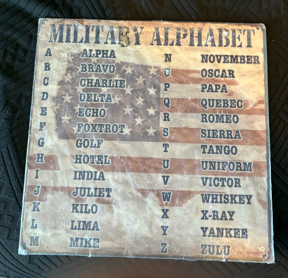 Military Alphabet Wall Art - Patriotic Unopened Decor for Home or Office