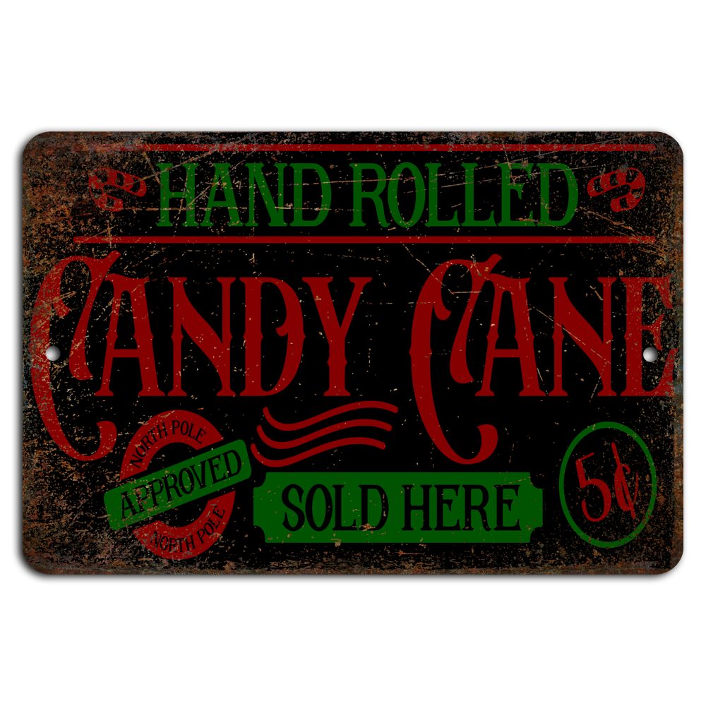 Rustic Handmade Candy Cane Sign North Pole Approved Holiday Decor