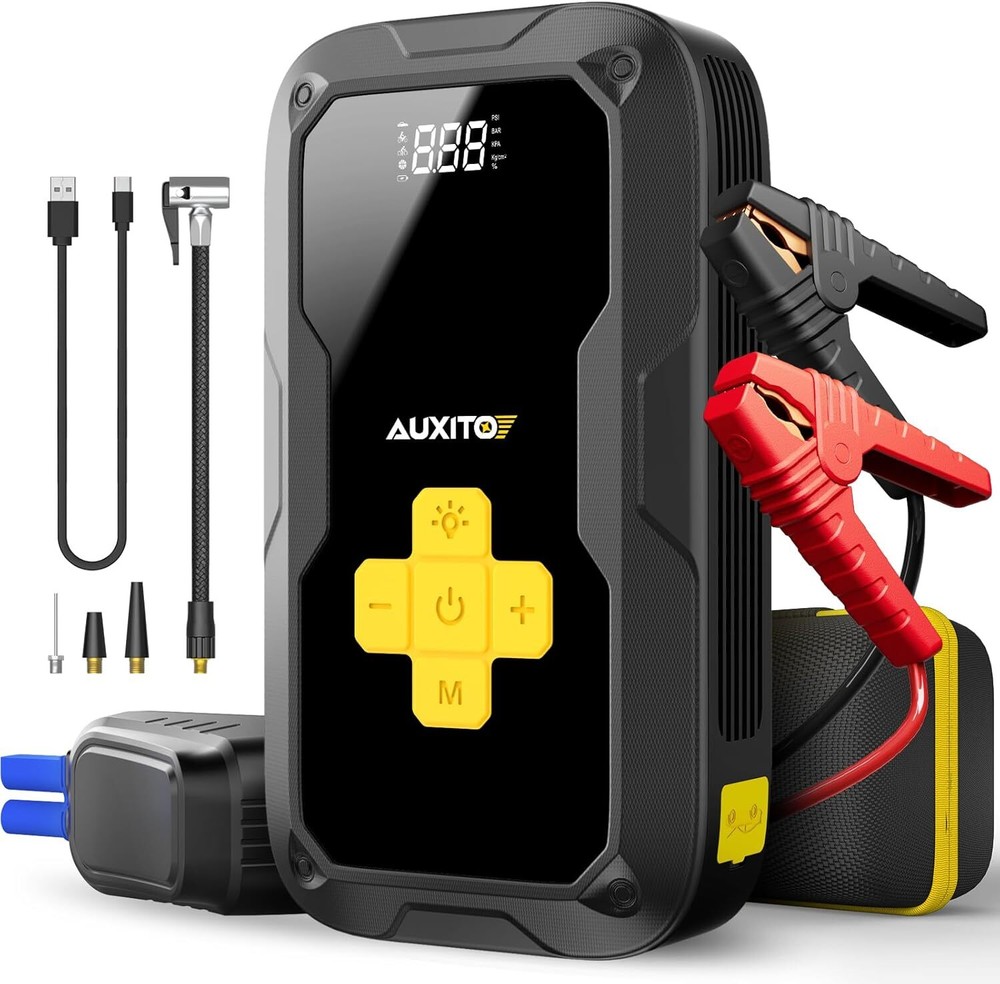 Jump Starter with Air Compressor, AUXITO 3500A Portable Car Jumper, 150PSI...