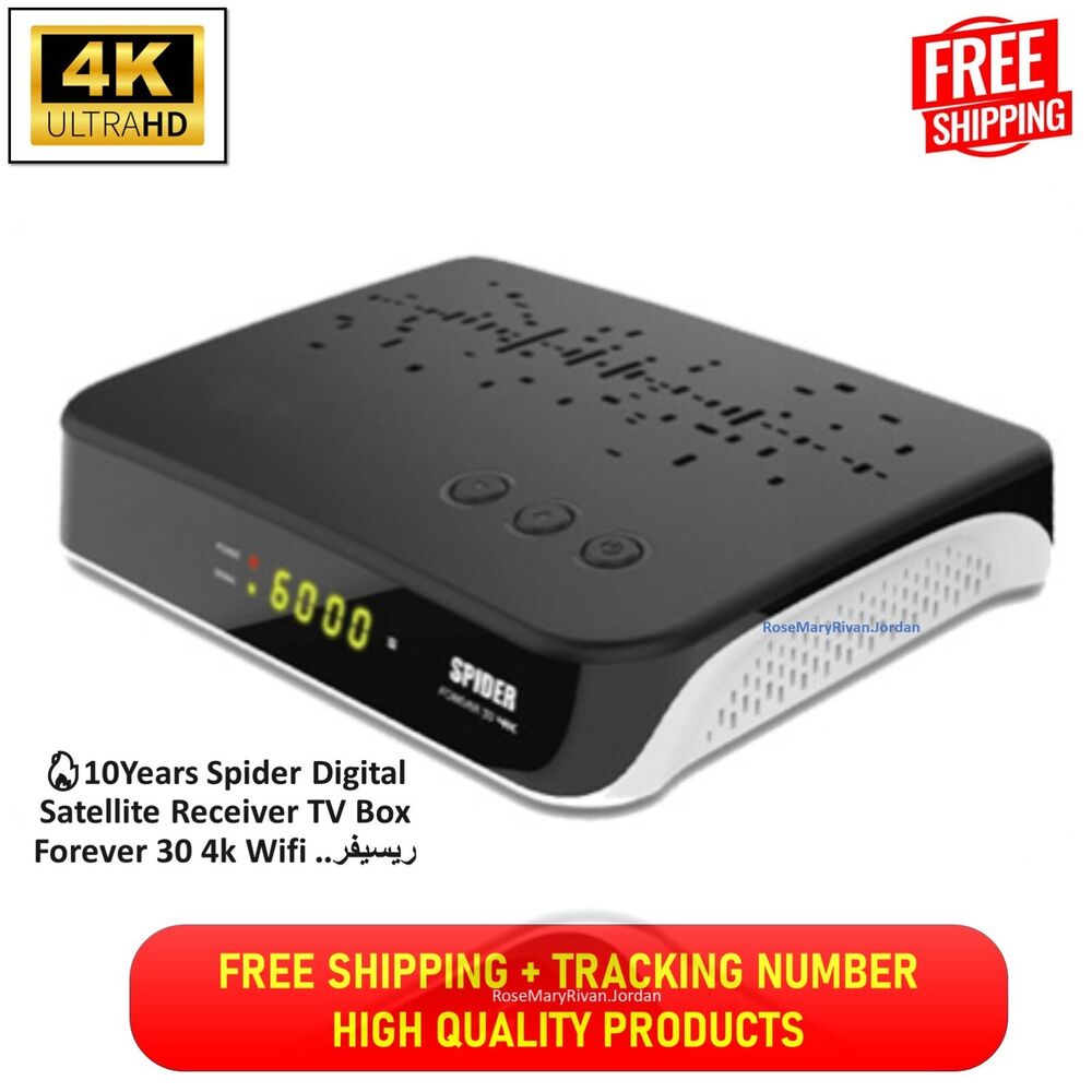 10Years Spider Digital Satellite Receiver TV Box Forever 30 4k Wifi رسيفر سبايدر