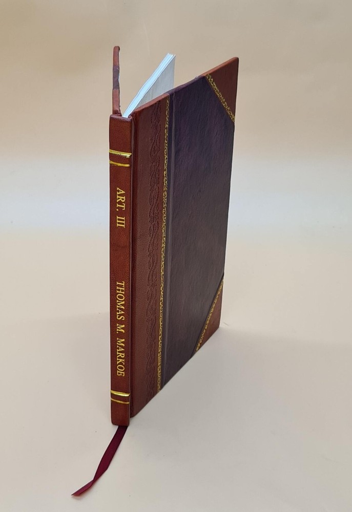 1841 Art III Leather Bound by Thomas M. Markoe - Antique Collectible