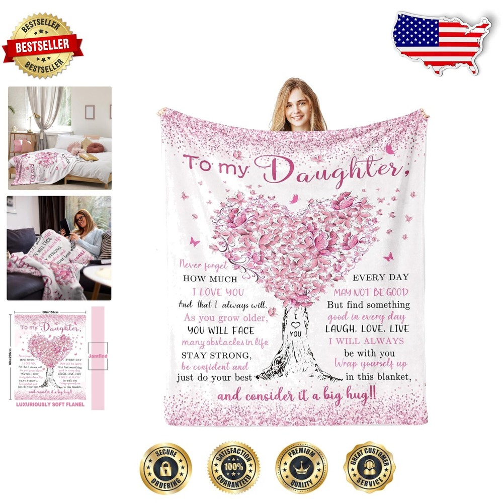 60x80 Soft Daughter Gift Blanket for Birthday or Graduation