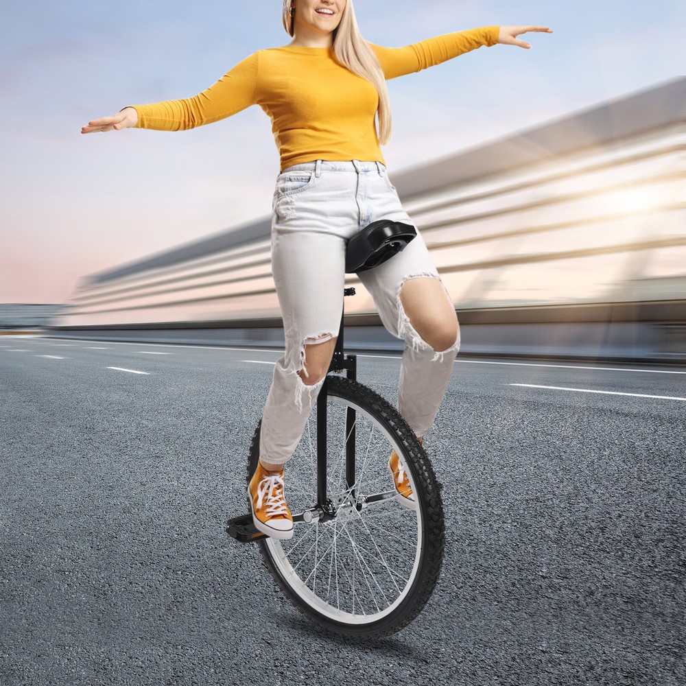 Adjustable Steel Frame Unicycle for Adults Unisex 24-Inch Ride