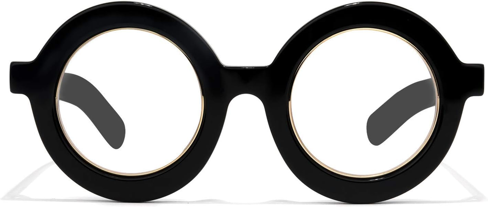 Retro Thick round Blue Light Blocking Glasses for Women Men Calhoun ZOA01776