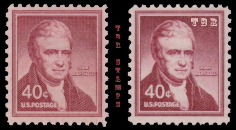 1050 1050a J. Marshall 40c Liberty Issue Wet Dry Print Variety Set MNH - Buy Now-image