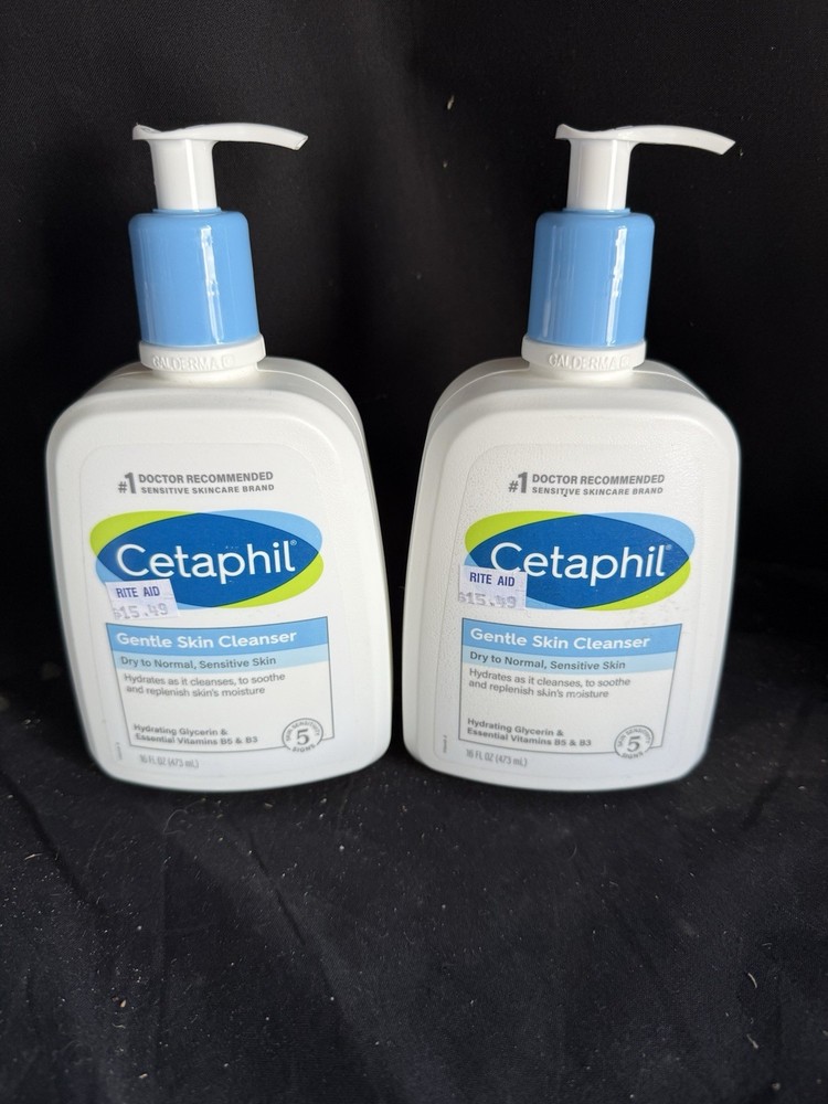 Cetaphil Gentle Skin Cleanser for Dry Sensitive Skin 16oz 2-Pack 32oz Total