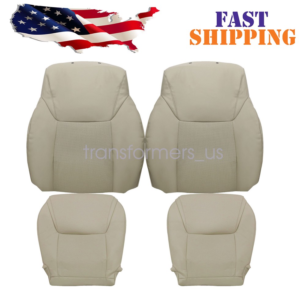 For 2008-2015 Lexus LX570 Front Top & Bottom PERF Leather Seat Cover Light Tan