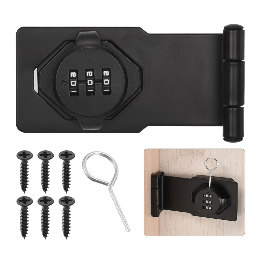 90-Degree Barn Door Lock Latch - Password Hasp Cabinet Combination Lock-image