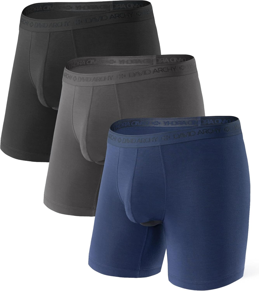 Men'S Boxer Briefs, Micro Modal Dual Pouch Trunks Support Ball Bulge Enhancing U