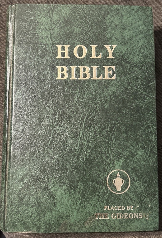 Holy Bible Placed By The Gideons Green Hardcover 1978 Copyright Green Book