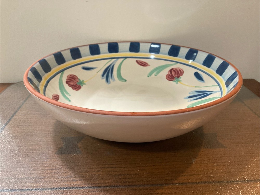 Lenox POPPIES ON BLUE Terracotta Made in Portugal -Large 12” Pasta Serving Bowl