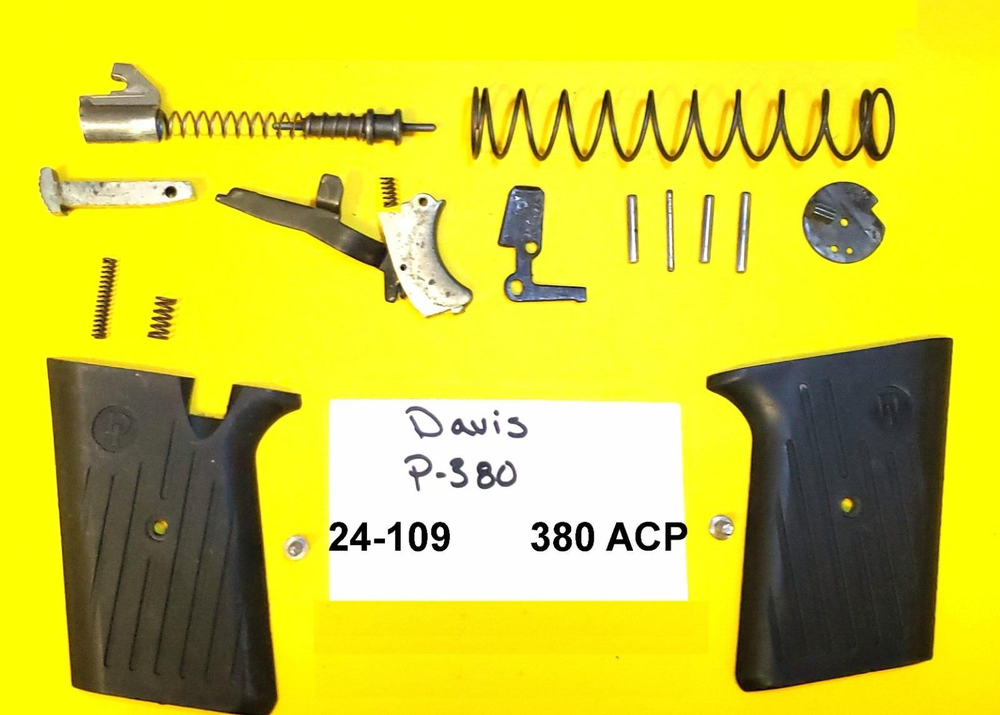 DAVIS P 380 INTERNAL PARTS GRIPS, FIRING PIN, TRIGGER, GUN PARTS  # 24-109 A