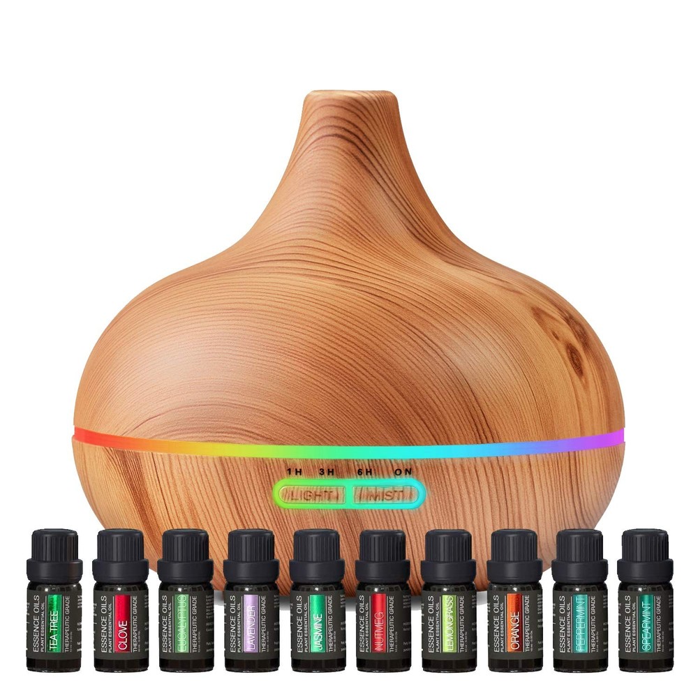Ultimate Ultrasonic Aromatherapy Diffuser with Top 10 Essential Oils Set