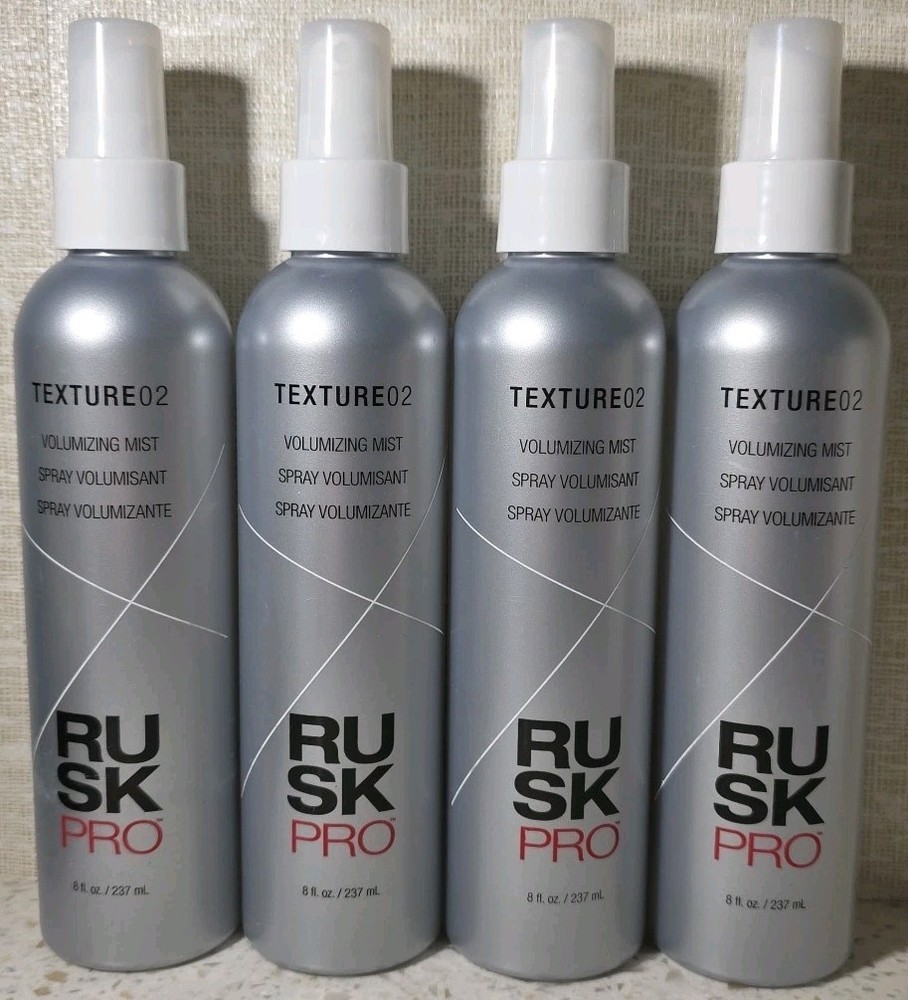Lot Of 4 Rusk Pro Texture02 Volumizing Mist Body-Building Spray 8 fl.oz Each