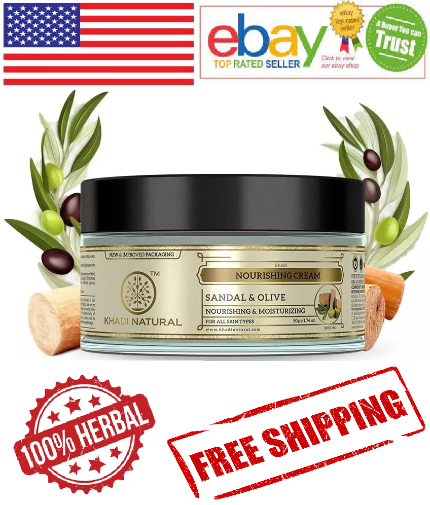 Khadi Natural Ayurvedic Sandal Olive Face Cream Infused with Shea Butter
