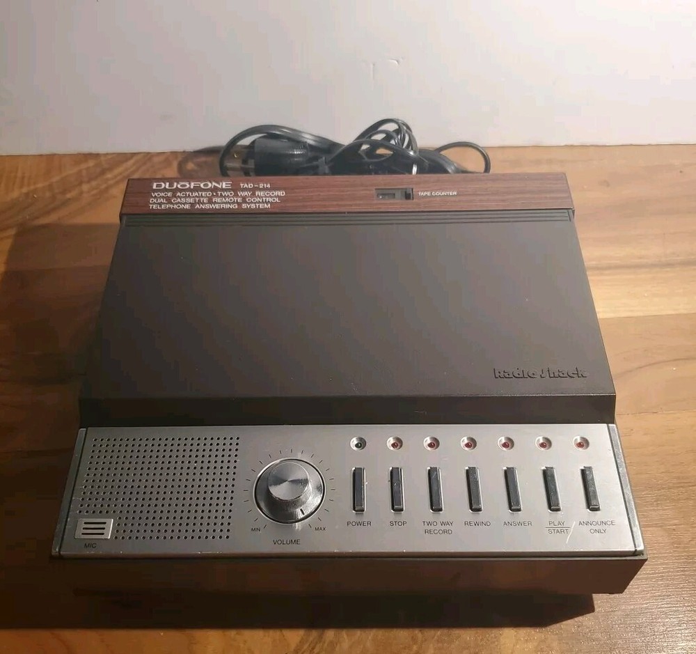 RADIO SHACK DUOFONE TAD-214 ANSWERING SYSTEM Dual Cassette Tested Working