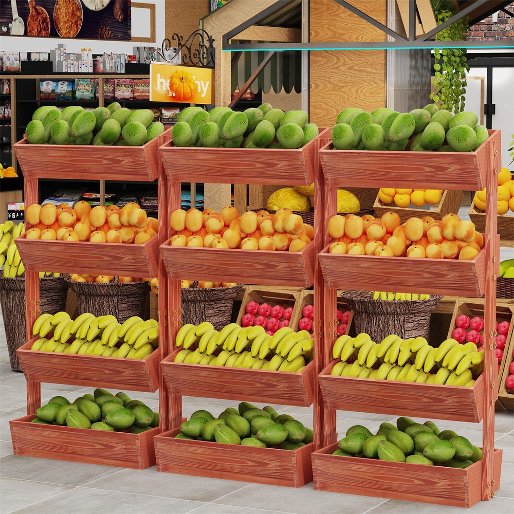 4 Tier Wooden Ladder Garden Bed Stand Extre Large Elevated Planter Fruit Box