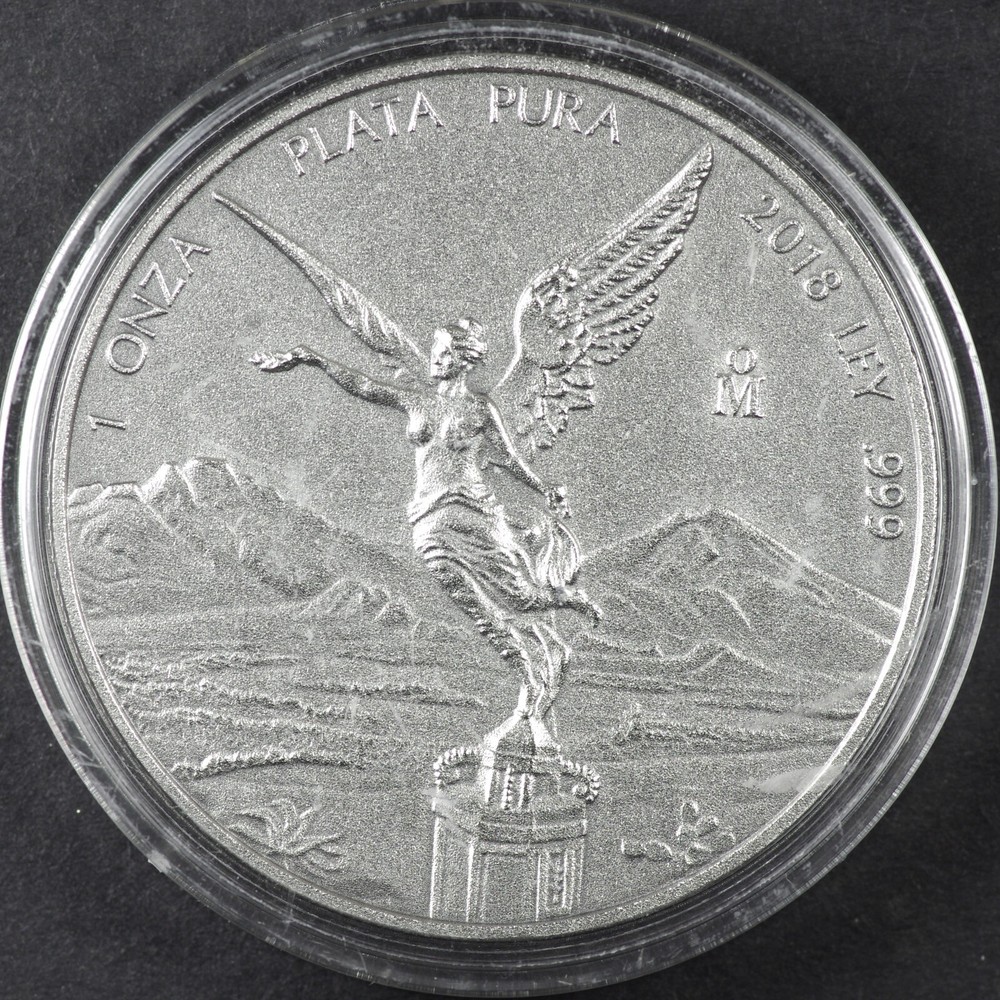 2018 Mexico 1oz .999 Fine Silver Libertad ANTIQUE FINISH - BU In Capsule [17B17]