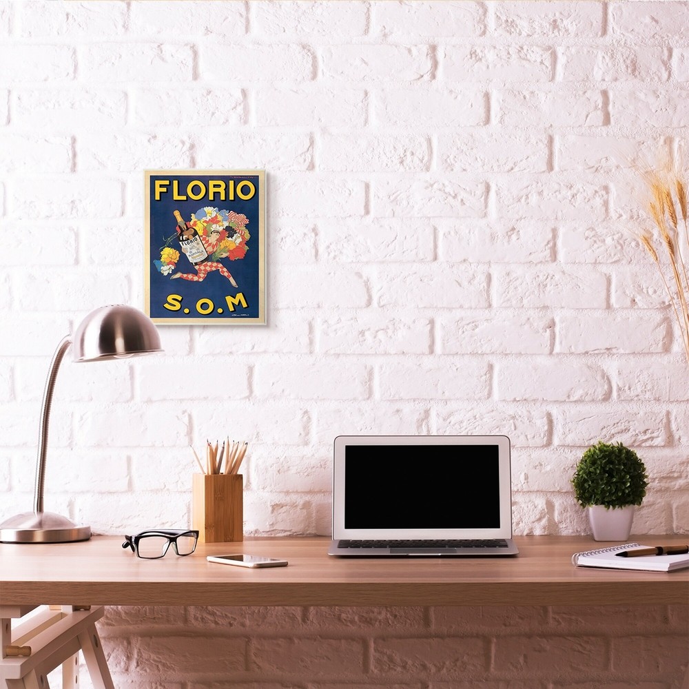 Stupell Florio Vintage Poster Drink Design,10 x 15, Wood