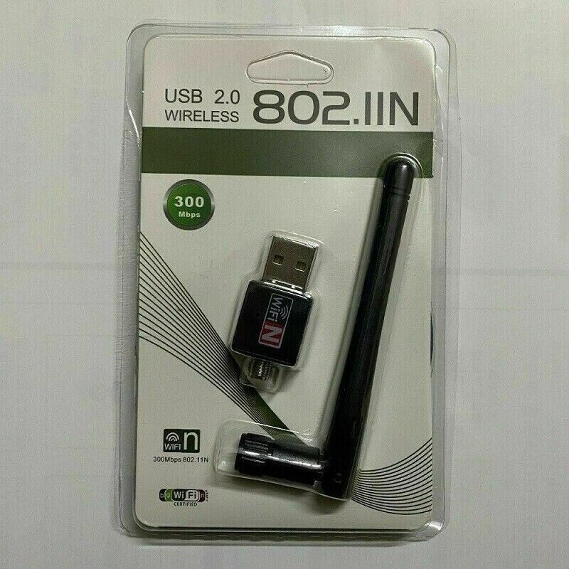 300 Mbps Wireless USB WiFi Network Adapter LAN Card w/Antenna 802.11N For PC B
