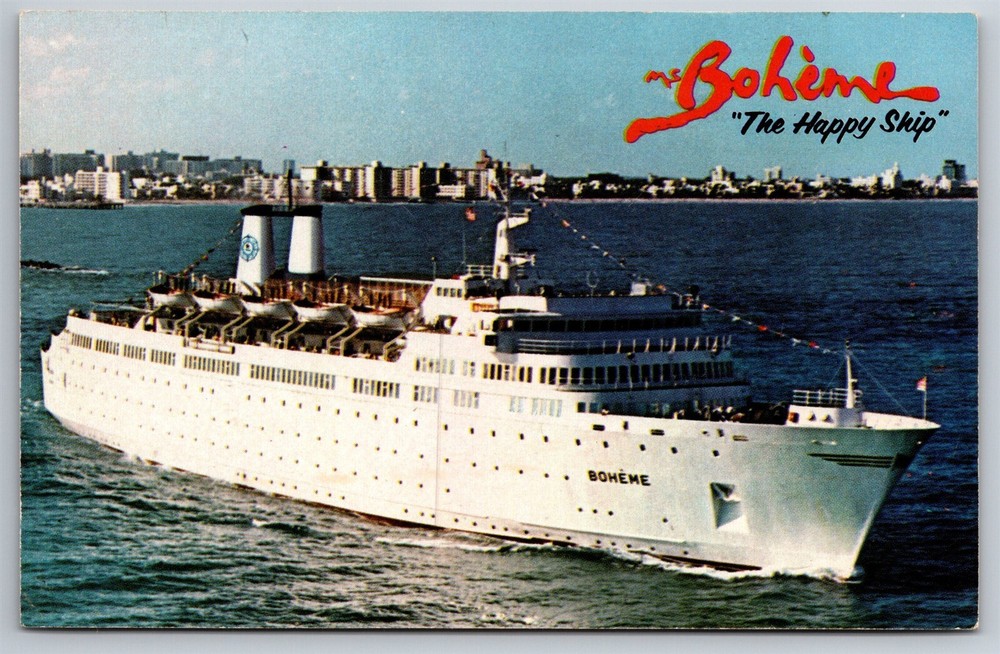 MS Boheme Caribbean Cruise Ship The Happy Ship Postcard M10