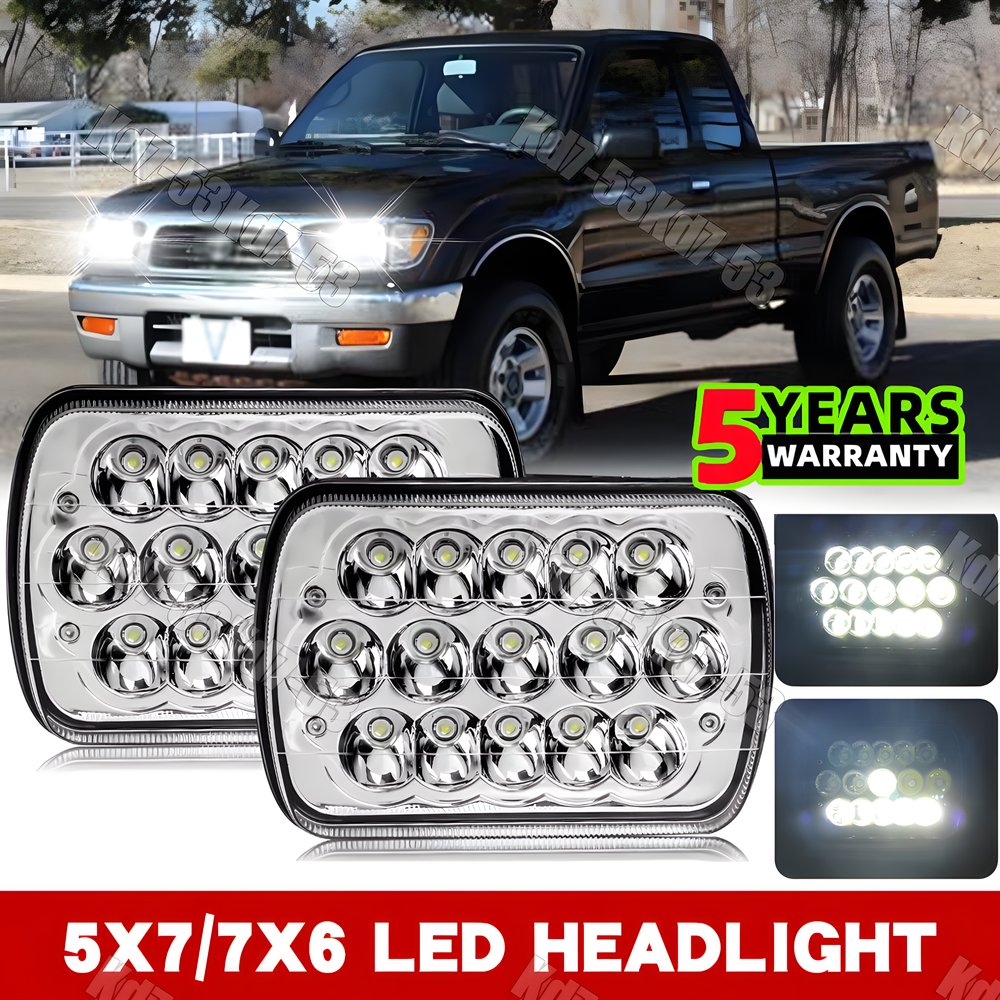 5x7 7x6 LED Headlights Hi-Lo Beam DRL for Toyota Pickup 1982-95 4Runner Truck