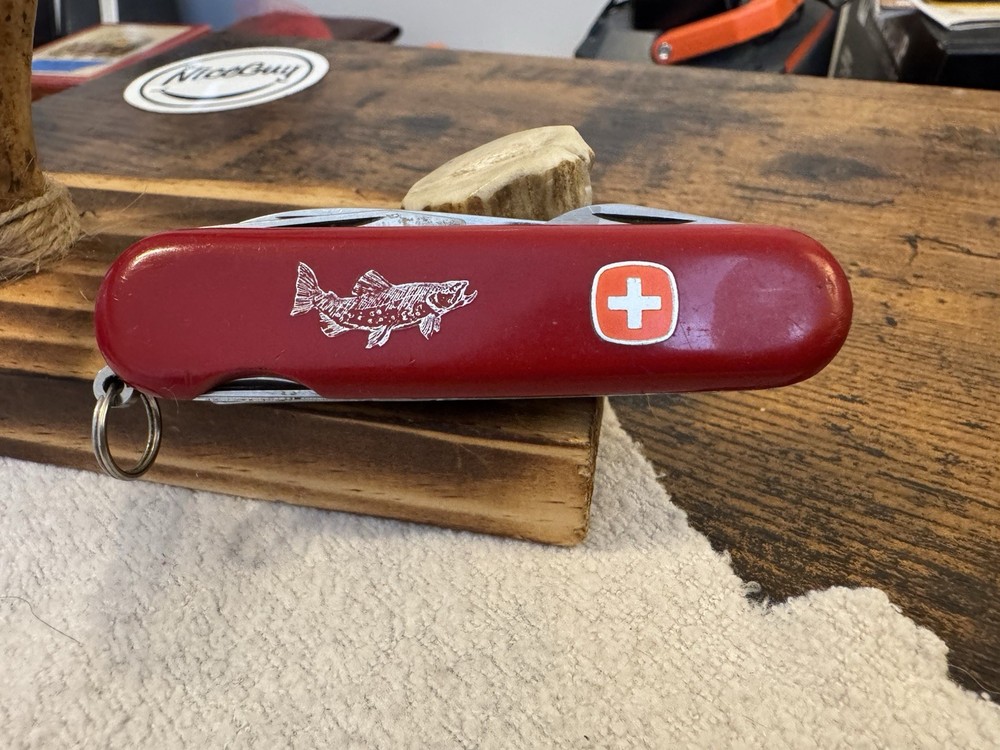 WENGER 11925 Fisherman Swiss Army Knife 62mm Stainless Steel Rare Discontinued Model
