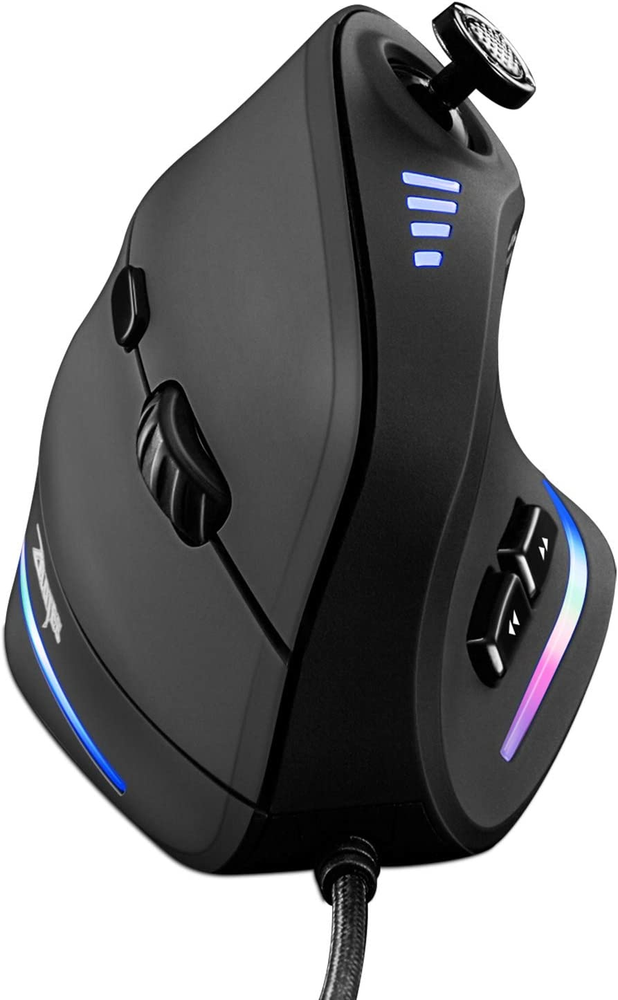 Ergonomic Gaming Mouse with 5D Rocker 10000 DPI 11 Programmable Buttons