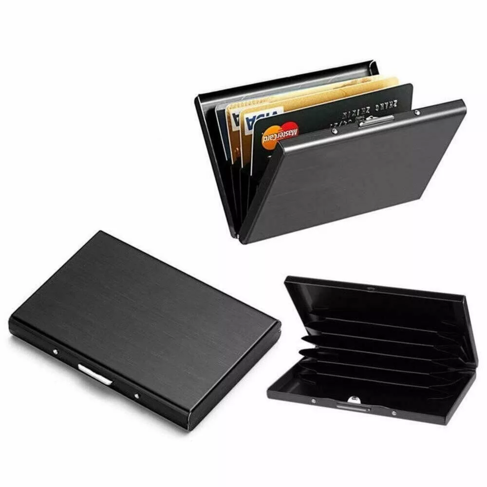 Credit Card ID Holder Slim Money Travel Wallet Men Stainless Steel RFID Blocking-image
