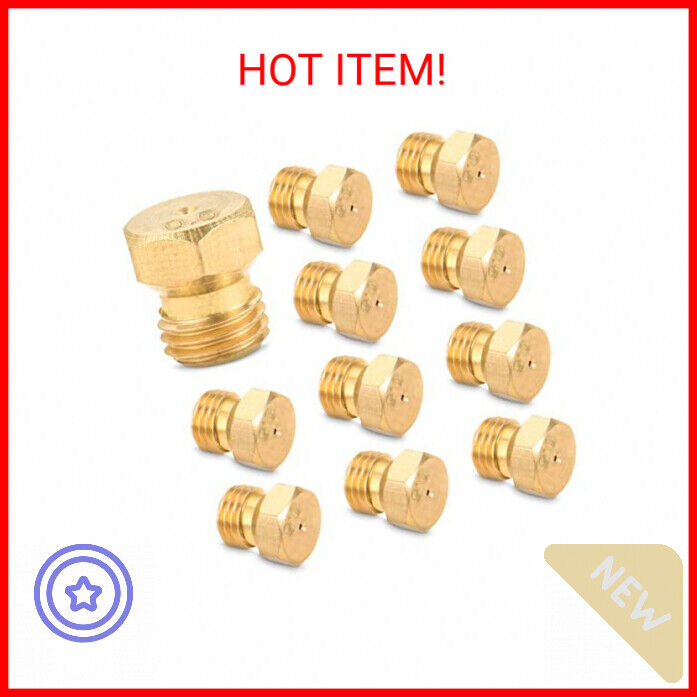 10Pcs Brass Jet Nozzle Propane Orifice Kit - Grill Replacement Parts High Pressu