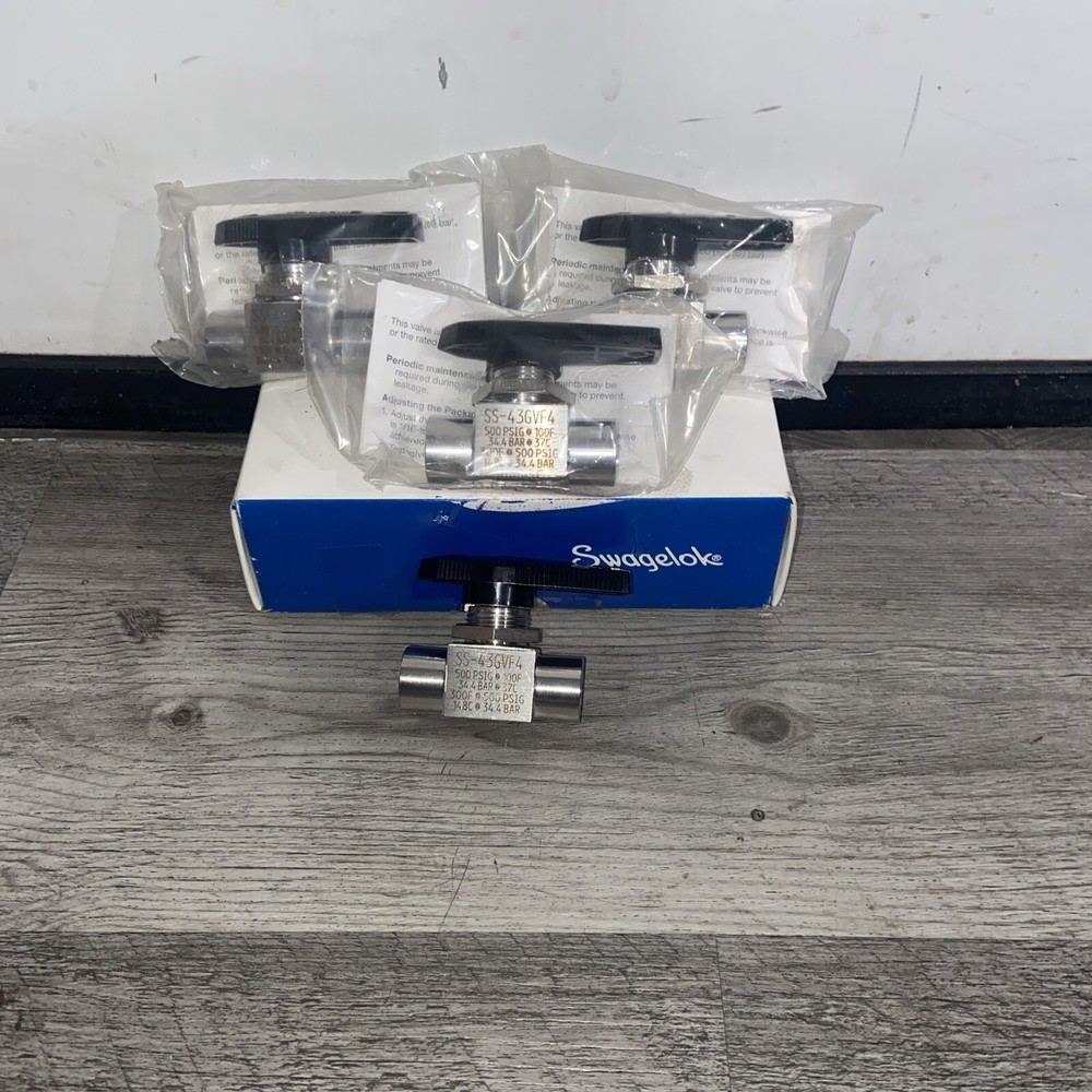 SWAGELOK Ball Valve   ( Set Of 4). SS-43GVF4Stainless Steel 40 SERIES2-WAY 3/8