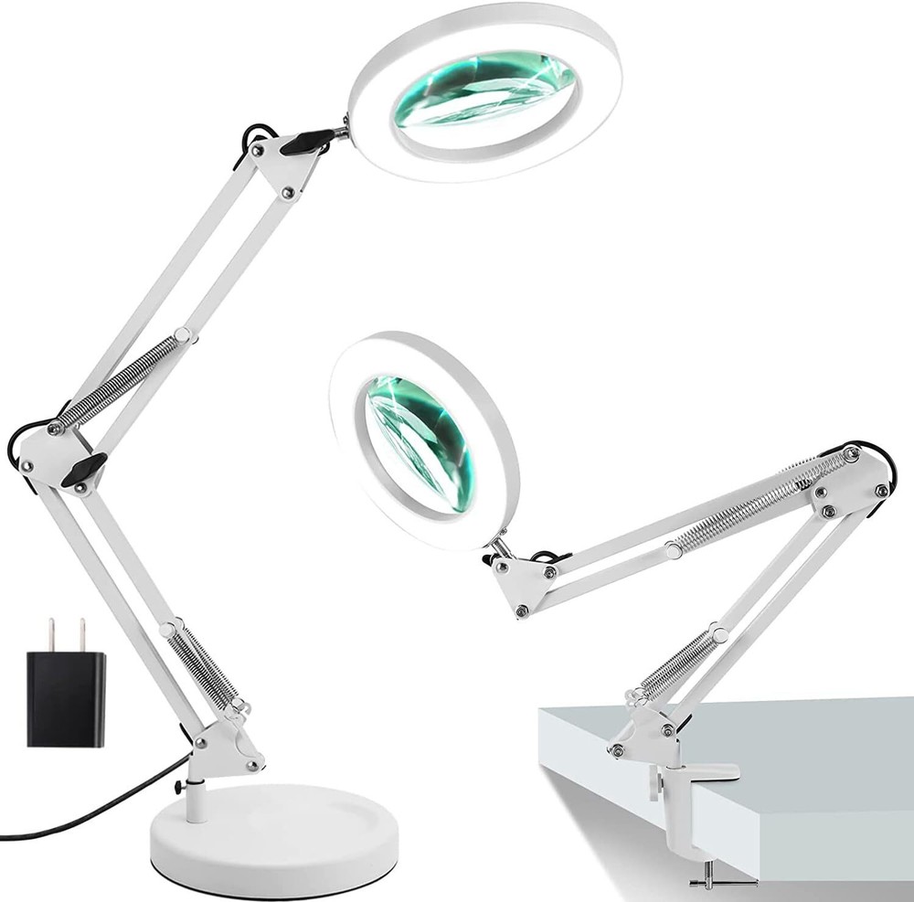 Magnifying Glass with Light and Stand, 10X Magnifying Lamp, 2-in-1 Desk Lamp ...