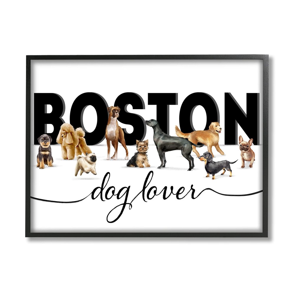 Boston for Dog Lovers Adorable Pet Puppies Framed Wall Art