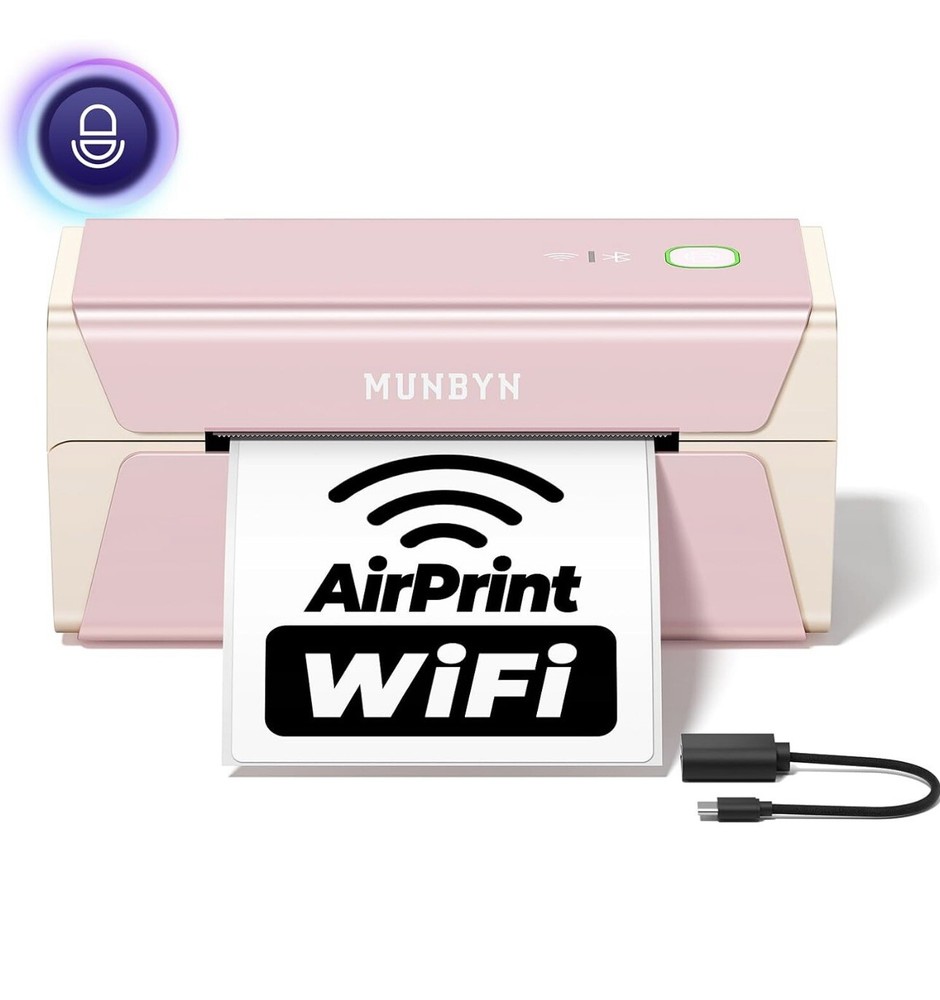 MUNBYN Wireless VOICE 300DPI RW401AP 4x6 Thermal Label AirPrinter with Free Shipping-image